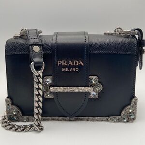 SOLD Limited Edition Prada Crystal City Cahier in Black, Silver Hardware